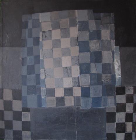 Jo Manders - schilderij compositie met ruiten